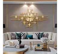 ZTDPHZ Large Gold Wall Clock, Creative Gold Star Quartz Clock with Silent Movement Wall Clock for Living Room Bedroom Office 39 inch