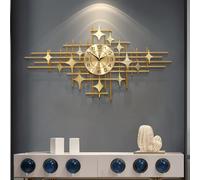 ZTDPHZ Large Gold Wall Clock, Modern Decorative Gold Star Quartz Clock with Silent Movement Wall Clock for Living Room Bedroom Office 39 inch/100cm