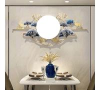ZTDPHZ Modern Art Clock Silent Large Wall Clocks Battery Operated Creative Metal Ginkgo Leaf Design Wall Clock for Living Room Decor Gold 82cm/32inch