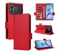 ZTE Blade A36 4G/Nubia A36 4G Phone Case, Magnetic Flip Leather Wallet Case, Kickstand Case, Shockproof Protective Case for ZTE Blade A36 4G/Nubia A36 4G-Red
