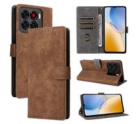 ZTE Blade A56 5G Case, [RFID Blocking] ZTE Blade A56 5G Wallet Case, with [Card Holder][Kickstand Function], Case for ZTE Blade A56 5G-Brown