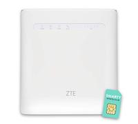 ZTE MF286R, 300Mbps 4G mobile WiFi Router, Unlocked to all networks, Connects 64 Devices, 2x External WiFi Antennas, UK Plug + 2 Year Warranty & FREE SMARTY SIM - White
