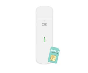 ZTE MF833N CAT 4/4G Unlocked Low Cost Travel USB Dongle in White Zte White