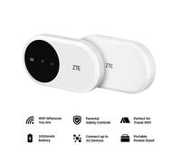 ZTE MF920A Travel Wi-Fi Hotspot - Unlocked 4G LTE with SMARTY SIM, Quick & Easy Setup, Perfect for Holidays, Camping & Caravan Trips in White Zte White