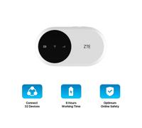 ZTE U10 4G SIM Mobile WiFi Router Unlocked - Portable MiFi Hotspot with LTE Cat4, 8 Hour Battery for Travel, Caravan & Backup Internet in White Zte White