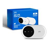 ZTE U10, Wi-Fi 6/4G LTE Mobile Wi-Fi, unlocked low cost portable hotspot, connects to 32 Devices, 2000mAh Battery, built in antenna for enhanced speeds, FREE SMARTY SIM Card- Pebble White
