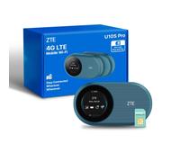 ZTE U10S Pro 4G SIM Mobile WiFi Router Unlocked - Portable MiFi Hotspot with 3000mAh Battery, Supports 32 Devices, Plug & Play Travel Internet in Blue Zte Blue