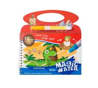 ZTECH Kids Magic Water Drawing and Painting Book with Graffiti Pen (Red (Dinosaur))