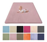 Zteiuqx Baby Play Mat, Coral Velvet Activity Rug for Tummy Time, Non-Slip Nursery Floor Mat for Infants, Kids 2CM Thick Memory Foam Crawling Mat 60x100cm/23.62x39.37inch