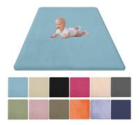 Zteiuqx Baby Play Mat, Coral Velvet Activity Rug for Tummy Time, Non-Slip Nursery Floor Mat for Infants, Kids 2CM Thick Memory Foam Crawling Mat 80x120cm/31.5x47.24inch