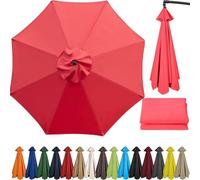 Zteiuqx Replacement Parasol Canopy,Garden Umbrella Replacement Cover Fabric 6/8 Arms for 2.5m/2.7m/3.0m/3.5m Sun Parasol,Replacement Parasol Canopy Waterproof Outdoor Table Market Umbrella Red