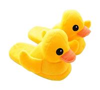 zteng Winter Warm Big yellow duck Plush Slippers, Unisex Adults Cute Rubber Duck Slippers for indoor (7/9 UK)
