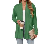 ZTFYKLIN Cardigans for Women UK Lightweight Long Sleeve Open Front Cardigan Women's Long Cardigans with Pocket Casual Soft V Neck Jumpers Autumn Daily Elegant Outerwear