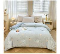 ZTGL Cotton Quilt Queen Size, Botanical Floral Quilt for Modern Farmhouse Bedding, Super Soft Lightweight Comforter, Blanket for All Season, Quilted Comforter Core,F,200x230cm(3.0kg)