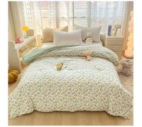 ZTGL Cotton Quilt Queen Size, Botanical Floral Quilt for Modern Farmhouse Bedding, Super Soft Lightweight Comforter, Blanket for All Season, Quilted Comforter Core,E,200x230cm(2.0kg)
