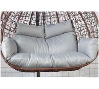 ZTGL Double Hanging Basket Swing Egg Chair Cushion, 2 Seater Waterproof Removable Thicken Hammock Cushion Replacement with Headrest, Outdoor Patio Garden Furniture Cushion,Grey