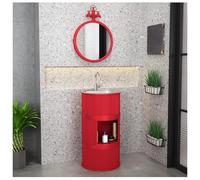 ZTGL Freestanding Bathroom Pedestal Sinks, 41x41x83cm, Iron Art Pedestal Sink Cabinet for Bathroom, Industrial Style Floor Standing Vanity Basin Sink, Modern Vanity Unit Washbasin C1,With Storage