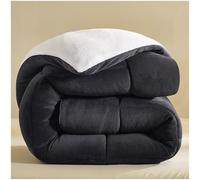 ZTGL Super Warm Faux Lamb Wool Winter Quilt, Double-Sided Velvet Bed Blanket, Thick Fuzzy Plush Comforter, Superfine Fiber Duvet for Double Size for Cold Weather,Gray 2,150x200cm(2kg)