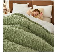 ZTGL Thickened Super Soft Insulation Hibiscus Winter Quilt, Lamb Velvet and Flannel Double Fabrics, Breathable Warmth Fluffy Plush Double Sided Velvet Blanket