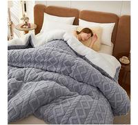 ZTGL Thickened Super Soft Insulation Hibiscus Winter Quilt, Lamb Velvet and Flannel Double Fabrics, Breathable Warmth Fluffy Plush Double Sided Velvet Blanket