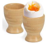 ZTHapwa Egg Cups Set of 2, Natural Bamboo Wooden Egg Cup Holders for Soft Boiled and Hard Boiled Eggs in Kitchen, Eggs Stand Holders for Restaurant Breakfast and Party Dinning, Easter Décor & Gift