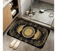 ZTHLL Mystical Moon Sun Bath Mat,Astrology Diatomaceous Earth Bath Mat,Rubber Backing Quick Dry Absorbent Washable Bathroom Rugs for Tub Non Slip 17"x29.5"