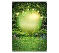 ZTHMOE 5x7ft Fabric Spring Enchanted Forest Photography Backdrop Wonderland Easter Fairytale Background for Kids Woodland Mushroom Photo Tapestry Booth Props