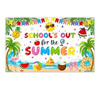 ZTHMOE 72x43inch School’s Out for The Summer Backdrop End of School Year Photography Background Kindergarten Graduation Banner Party Decorations Photo Props