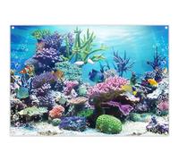 ZTHMOE 7x5ft Fabric Under The Sea Photography Backdrop Aquarium Underwater World Tropical Fish Coral Reef Background Mermaid Birthday Baby Shower Party Decorations Photo Banner Props