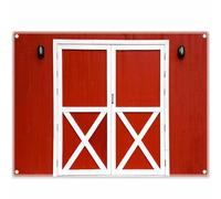 ZTHMOE 96x72inch Red Barn Door Photography Backdrop Western Farm Friendsgiving Background BBQ Party Supplies for Cowboy Birthday Fall Thanksgiving Harvest Photo Props