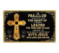 ZTHMOE Fabric 72x43inch Pastor Appreciation Day Backdrop Thank You Religious Jesus Cross Church God Bless Background Celebration Party Decorations Photo Banner Booth