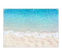 ZTHMOE Fabric 7x5ft Summer Beach Photography Backdrop Tropical Hawaiian Sea Ocean Waves Sandy Blue Splash Water Ripple Background Luau Aloha Party Decorations Photo Props