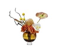 ZTHYSHOZ Artificial flowers and vases Exquisite Glass Florist TV Cabinet Simulation Flower Decoration Negotiation Table Artificial Floral Arrangement