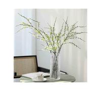 ZTHYSHOZ Artificial flowers and vases Transparent Glass Vase Simulation Flower Dining Table TV Cabinet Decoration Snow Willow Branches Home Furnishings