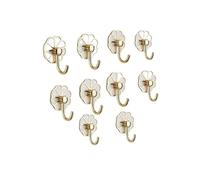ZTHYSHOZ Coat Hooks Metal No Punch Hole Coat Hooks Multipurpose Wall Hook for Key, Towel, Bags, Cup, Hat 10 Pack(Gold)