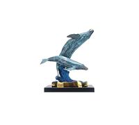 ZTHYSHOZ Indoor Decorative Statues Brass Whale Entryway Ornament Riding the Waves Style Decorative Tabletop Home Decor Art Sculpture