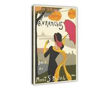 ZTIAFKL Avranches Mont St Michel Vintage Travel Canvas Poster Wall Art Decor Print Picture Paintings for Living Room Bedroom Decoration 12x18inch(30x45cm)