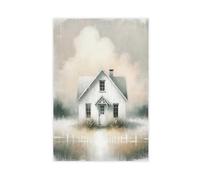 ZTIAFKL Country House White Little House Modern Canvas Poster Wall Art Decor Print Picture Paintings for Living Room Bedroom Decoration 16x24inch(40x60cm)