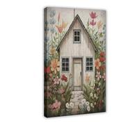 ZTIAFKL Little House Tinyhouse Summer Canvas Poster Bedroom Decor Landscape Office Room Decor Gift 20x30inch(50x75cm)