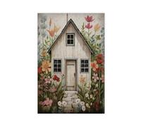 ZTIAFKL Little House Tinyhouse Summer Canvas Poster Bedroom Decor Landscape Office Room Decor Gift 24x36inch(60x90cm)