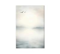 ZTIAFKL Serenity by The Lake Abstract Watercolor Canvas Poster Bedroom Decor Landscape Office Room Decor Gift 20x30inch(50x75cm)