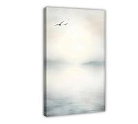 ZTIAFKL Serenity by The Lake Abstract Watercolor Canvas Poster Bedroom Decor Landscape Office Room Decor Gift 20x30inch(50x75cm)