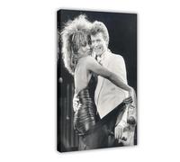 ZTIAFKL Tina Turner And David Bowie Black And White Canvas Poster Wall Art Decor Print Picture Paintings for Living Room Bedroom Decoration 24x36inch(60x90cm)