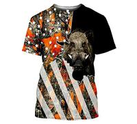 ZTIANEF Men Short Sleeve Shirts Summer Jungle Graphic T Shirts Suitable for Outdoor Print Men O-Neck Short Sleeve Tee,E,Asian Size S