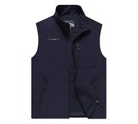 ZTJ-Lighting Men's Vests, Outdoor Lightweight Casual Gilet Jacket with Multi Pockets, Multifunction Travel Work Vest for Photo Fishing Safari Sports (Summer and Spring),Blue,6XL