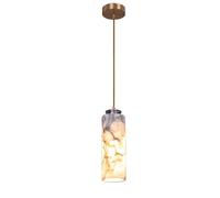 ZTKBG Modern Alabaster Pendant Lights Fixture with Brass Finish, Adjustable Nordic E27 Bedside Chandelier for Bedroom Hallway Entryway