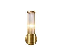 ZTKBH Mid-Century Glass Rod Wall Lights, Crystal Brass Wall Sconces Wall Mounted Lighting Fixture for Hallway Bedroom Bedside Living Room Background(1 Head)