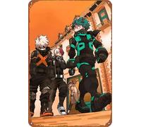 ZTLLFV Deku Bakugo Todoroki Hero Animation Posters Retro Metal tin Sign Halloween Tin Sign,Cave,Bar,Club, Home Wall Art Metal Tin Sign 8x12 inches