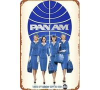ZTLLFV Pan Am (TV Series) Funny Metal Tin Sign Vintage Black Wall Art Decoration Living Room Bathroom Kitchen Poster Decor 8 * 12 Inches
