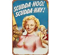 ZTLLFV Scudda Hoo! Scudda Hay! posters Vintage Tin Sign Unique Metal Wall Decor for Home, Bar, Diner, Pub, 8 x 12 Inches,Fun Kitchen Decor, Funny Bar Signs, Vintage Kitchen Signs